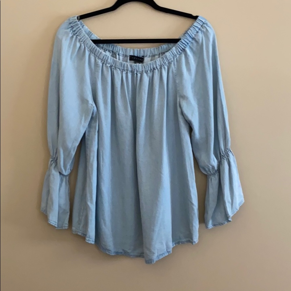 Off the Shoulder Chambray top